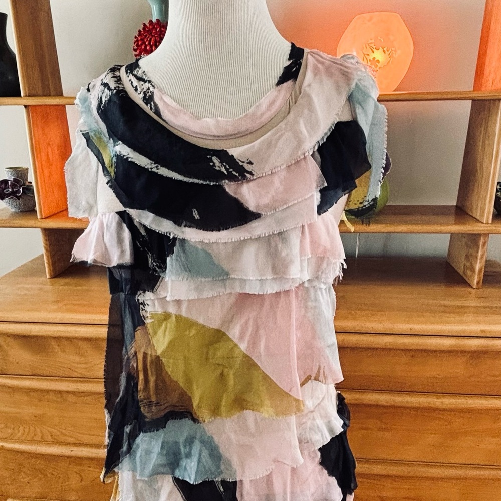 Abstract Multicolor Midi Dress